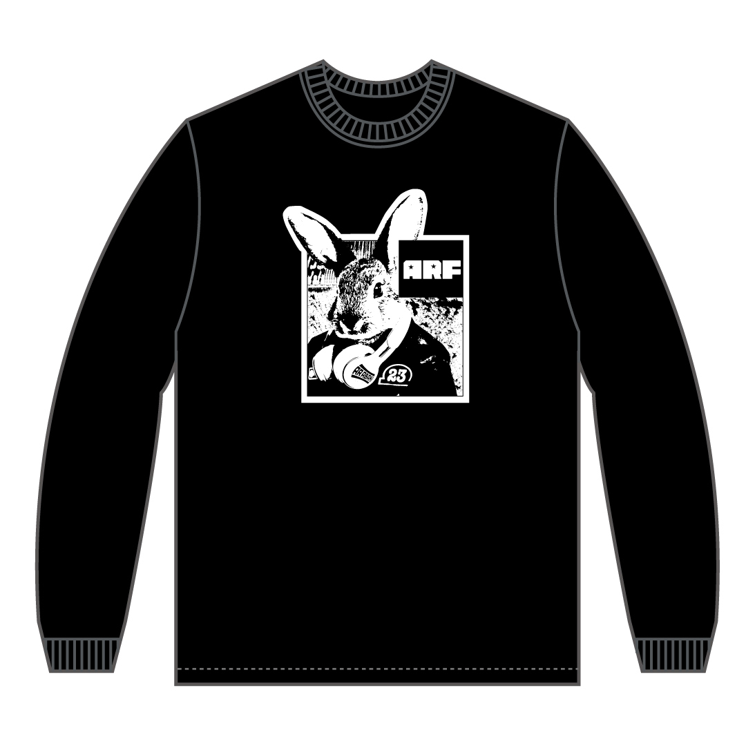 うさぎロングTシャツ〈ブラック〉