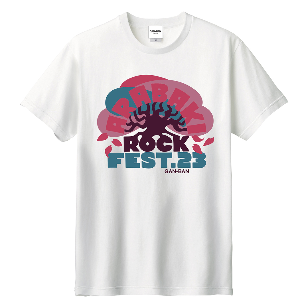 ARABAKI ROCK FEST.23 × GAN-BAN Rebirth=桜 Tシャツ＜WHITE＞